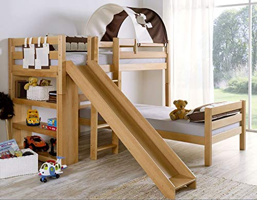 Froschkönig24 Etagenbett mit Rutsche Beni L Kinderbett Spielbett Bett...