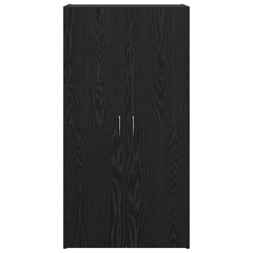 IKAYAA Armadietto in Holz Armadio Porte Battenti Aktenschrank Armadietto per Garage Armadio Ufficio Mobili Ufficio-Rovere nero-60 x 32 x 115 cm