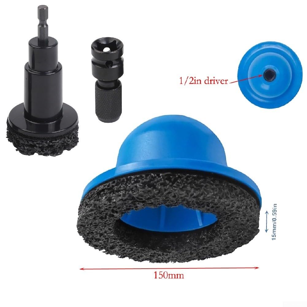 Radpolierset, 150 mm Schleifbecher, Radnabenschleifer, Reinigungsbürste für Auto, Bremsscheibe, Felge, schnelles Polieren (1 Set)