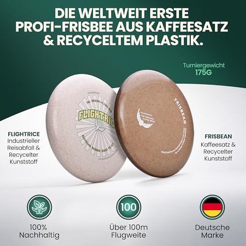 Kindskopf Frisbean – 100% Nachhaltige Frisbee Scheibe aus Kaffeesatz & recyceltem Kunststoff – Ultimate Frisbee 175g Wurfscheibe für Profis & Familien – Deutsche Innovation