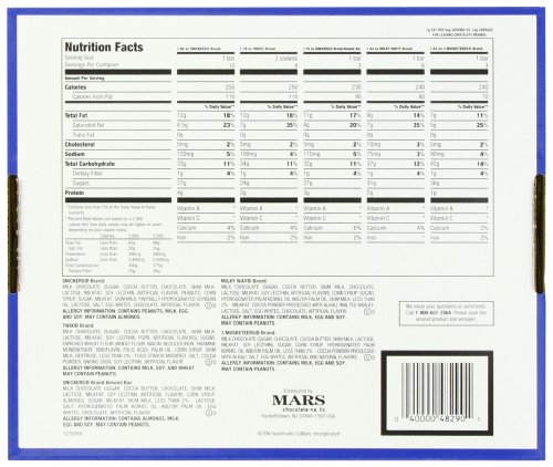 M&M Mars Chocolate Bar Variety Pack, 55 Ounce, 30 Count #TOP1