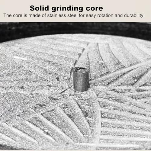 Handmade Stone Mill Grinder with Wooden Frame, Adjustable Coarse & Fine Shaft, 25cm (9.8in) - Perfect for Grinding Grains, Spices, and Herbs at Home