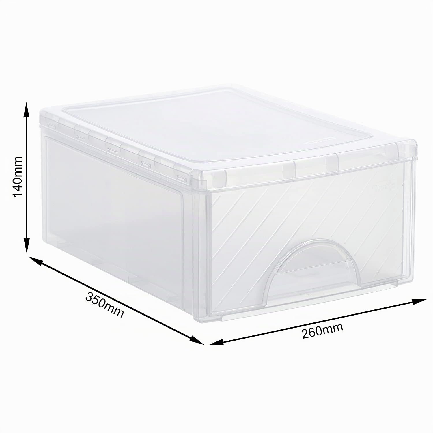 Rotho Scatola frontale piccola cassettiera 1 spinta, plastica (PP) senza BPA, trasparente, piccola (35 x 26 x 14 cm), non applicabile