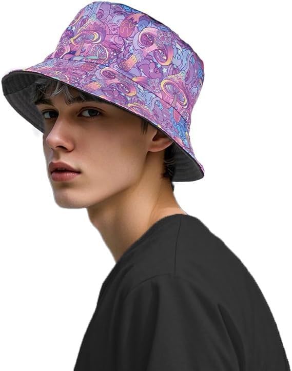Image of American Flag Stars Bucket Hat Summer Travel Beach Sun Hats Outdoor Cap for Women Man