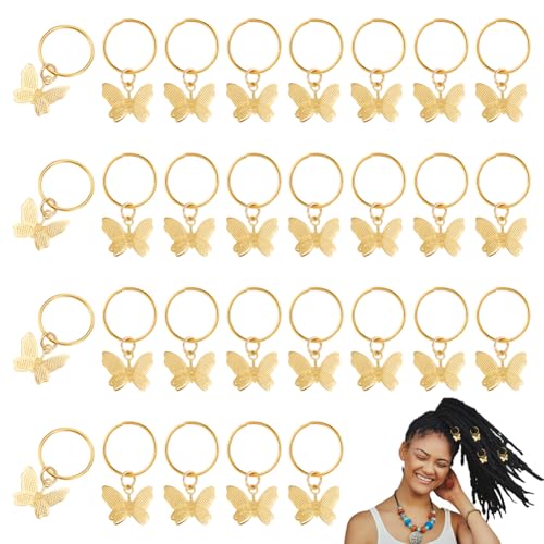Colgantes de mariposa para trenzas UNICRAFTALE: evita caidas con estos anillos de hierro dorado