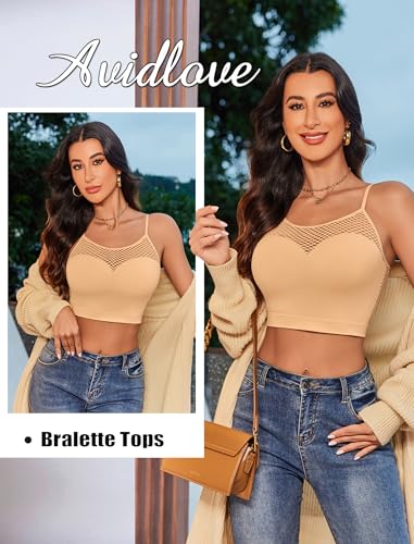 Image of Avidlove Sexy Tops for Women Fishnet Crop Tops Y2k Bralette Hollow Out Camisole Going Out Lingeries Top
