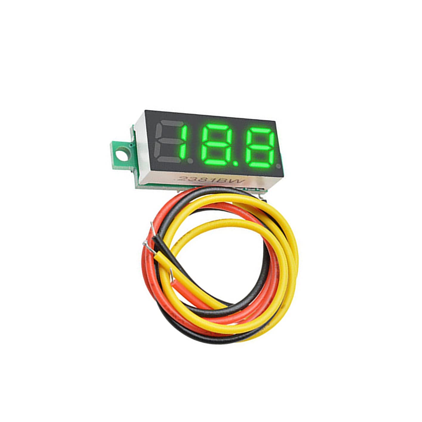 GTIWUNG 6 Piezas 0.28 Pulgadas Mini Voltímetro Digital DC Tres líneas 0-100V Mini probador de Voltaje Pantalla LED Protección de Polaridad Inversa y Medición de Presión Precisa, Verde