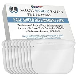 Salon World Safety Replacement Face Shields Only (10 Packs of 10)