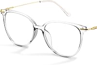 Vista 8 de Gaoye - Gafas de bloqueo de luz azul - Marcos redondos TR90 de moda, brazos de metal, protección UV400 - Estuche suave a juego