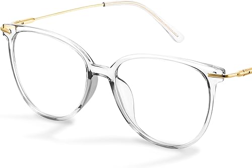 Miniatura 8 de Gaoye - Gafas de bloqueo de luz azul - Marcos redondos TR90 de moda, brazos de metal, protección UV400 - Estuche suave a juego