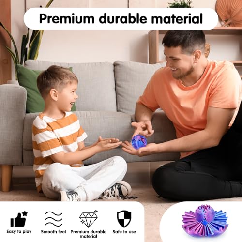 Image of Gear Ball 3D Printed Cube Fidget Toy,Gear Sphere Fidget Toys,Sensory Toys for Stress and Anxiety Relief, Desk Toy Fidget Spinners,Stocking Stuffers for Adults & Kids Gift(Purple Blue, 2.3 Inch)