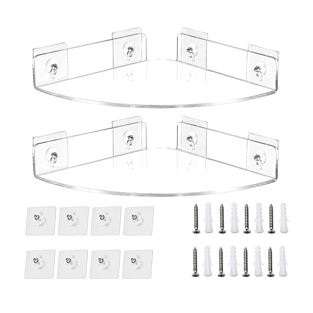 Estante de ducha esquinero transparente montado en la pared, organizador de baño