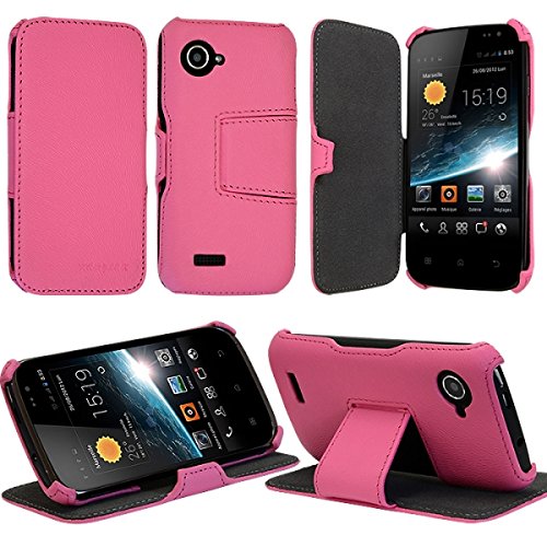 KARYLAX Seluxion - Coque Housse Etui avec Rabat Latéral Fonction Support pour Wiko Cink Slim/Slim 2 Couleur Rose