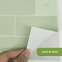 Vista 4 de Alwayspon 10 hojas de azulejos 3D de PVC para salpicaduras de despegar y pegar, papel tapiz autoadhesivo de 12 x 6 pulgadas, calcomanías