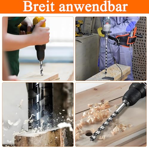Anhoer Holzspiralbohrer Schlangenbohrer Holzbohrer Holzbearbeitung Dowel Bohren ø16x300mm für Handbohrmaschinen und Bohrmaschinen