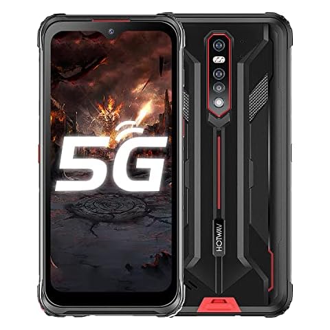 HOTWAV Cyber 7 (2021) Rugged Unlocked Smartphone, 6.3" FHD+ 8280 mAh Battery 48MP Five Camera Shockproof Dustproof Waterproof Phone, 8G+128GB Android 11 IP68/IP69K/NFC/OTG Dual-SIM 5G Smartphone-Red Cover