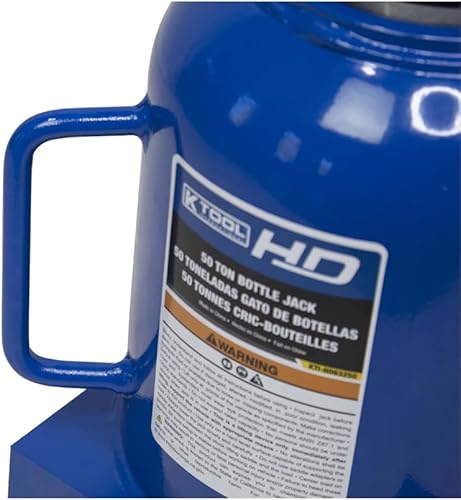 Miniatura 8 de K Tool International HD63250 Gato hidráulico de botella de 50 toneladas para garajes, talleres de reparación y bricolaje, 100,000 libras. Capacidad,