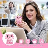1PCS Glitter Axolotl Squishy, Slow Rising Squeeze Toy, Cute Axolotl Fidget Toy for Stress Relief, Calming Sensory Toy for Kids Adults, Party Favor Gifts (Pink)