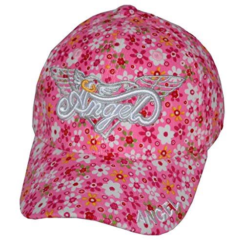 SOSO Girl's Angel Baseball Cap with Flowers Pink