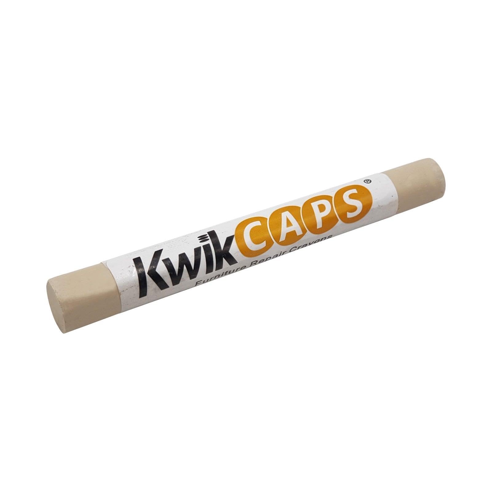 Kwikcaps Halifax Oak Furniture Repair Crayons - Scratch Restore & Touch-Up Marker, Wax Stick Crayons For Stains, Scratches, Wood Floors, Furniture, Solid Wood, Worktops, Melamine Boards - White