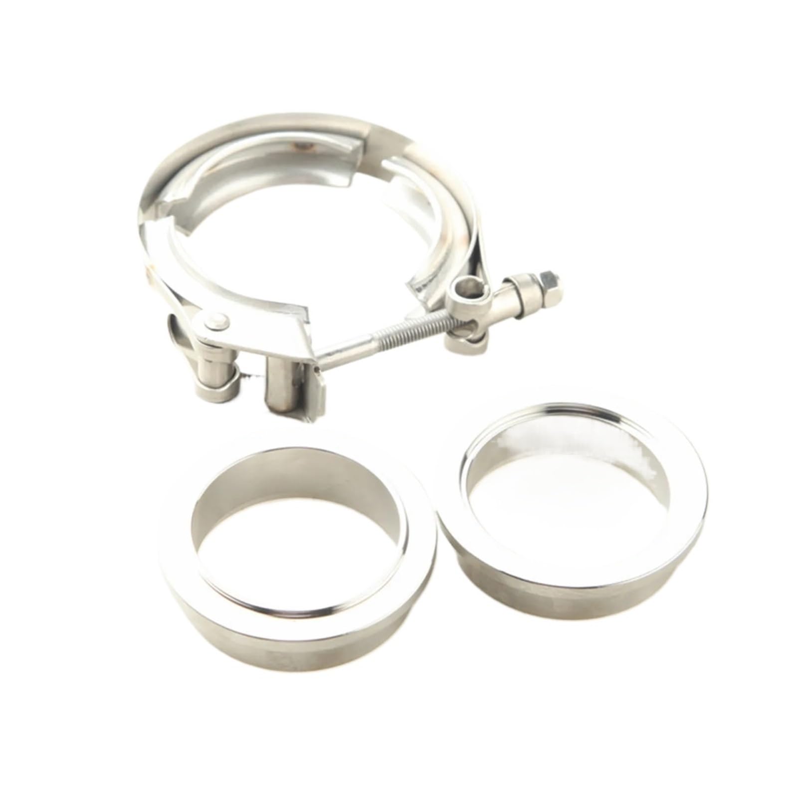 Ygleeuli Men's One Color V Band Clamp 1.5",.75",2",2.25",.,.,3" V-Band Turbo Exhaust Quick Release Clamp+ Mild Steel /Fe Flange(2.75Inch (70Mm))