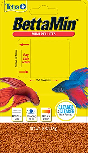 Image of Tetra BettaMin Mini Pellets Fish Food for Betta Fish, 0.15 oz