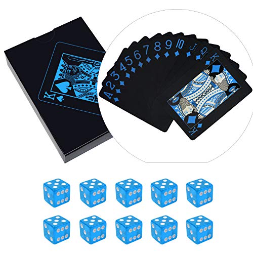 Poker Playing Cards Dice Sets Poker Table Cards PVC Waterproof Stacking Cup Dice