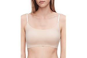 Woweny Women's Invisibles Comfort Seamless Adjustable Skinny Strap Bralette Bra