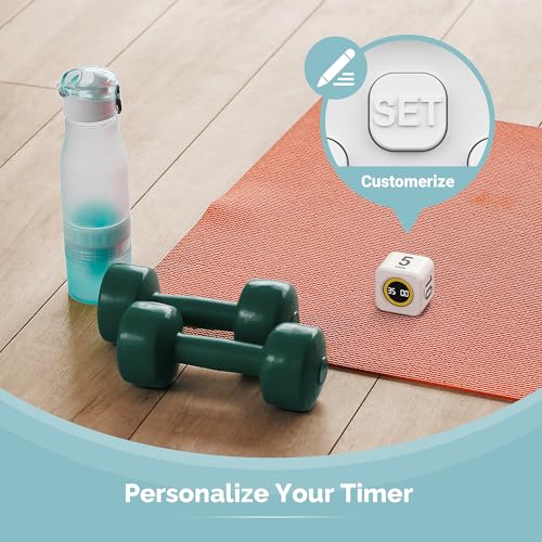 Image of KADAMS Pomodoro Cube Timer Productivity Visual Timer - 5 /10 /25 /50 Min Rotating Countdown (2 Pack Black & White)