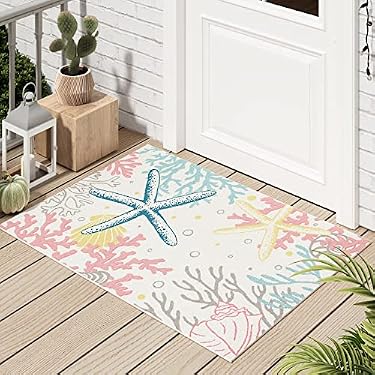 AMAZON - Dripex Indoor/Outdoor Door Mat 30”x18”, Absorbent Resist Dirt Throw Rug, Anti-Slip, Low-Profile Floor Mats Resist Fade Marine Door Rugs for Home Entryway Patio Porch Balcony Deck Yard Living Rooms