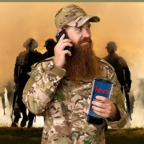 Blue Camo By Spit Bud - The Ultimate Spittoon For Chew - Portable Dip & Snuff Cup With Lid, Pop Tab, Spill-Proof Funnel, Can Cutter & Holder - Fit In Cup Holders - Holds 8Oz - Made In Usa #TOP1