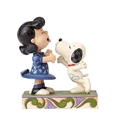 Peanuts by Jim Shore Lucy and Snoopy Stone Resin Figurine, 5”