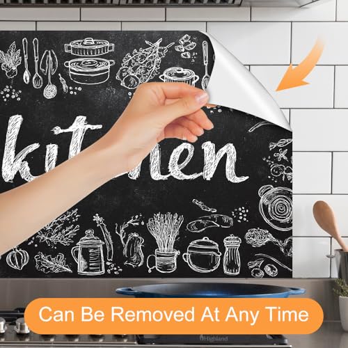 Image of Chalkboard Kitchen Sign Backsplash Peel and Stick, 35.4x23.6 in
