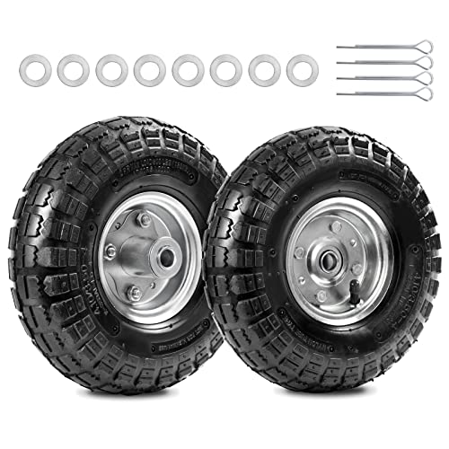 LTNICER 10' Heavy-Duty Replacement Tires, 4.10/3.50-4' for Gorilla Carts,Hand...