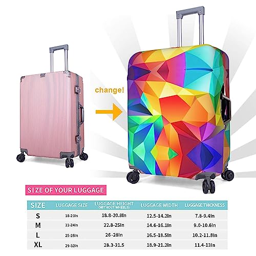 Housse de bagage géométrique arc-en-ciel extensible - Housse de protection valise extensible