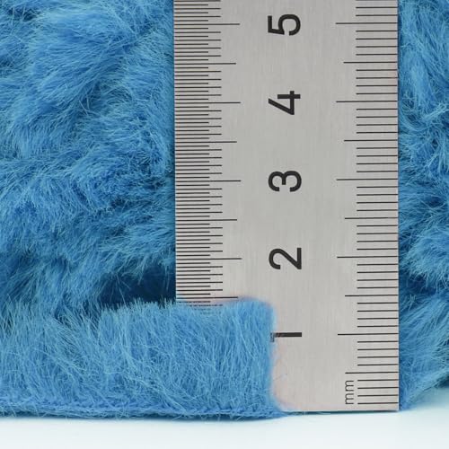 Image of NICEEC 2 Skeins Faux Fur Yarn Super Soft, Chunky & Fluffy, Eyelash Yarn for Crochet & Knitting (Total Length 70yds,3.53oz) - Peacock Blue