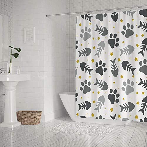 Rideau de douche en polyester de qualité supérieure décor moderne gris 168 cm