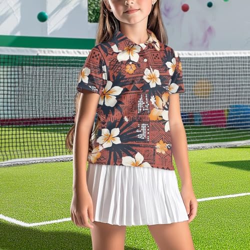 Xpyiqun Girls Golf Shirt Size 5-14 Short Sleeve Tennis Shirts Summer Athletic Collared Golf Tops Pullover Uniform2