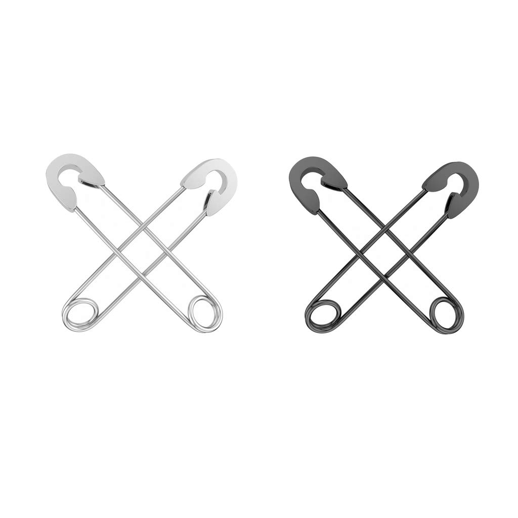 rockible 2 Paires de Boucles d'oreilles en épingle à Nourrice Rétro en Acier Inoxydable
