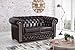 Produktbild Edles Chesterfield Sofa 2 Sitzer in Kunstleder Vintage braun Couch Polstersofa