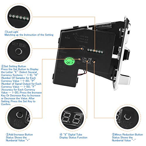 Coin Acceptor, Akozon Accettatore di Monete 6 Tipi per Distributore Automatico Automata Game Gettoniera Selettore Lanciatore