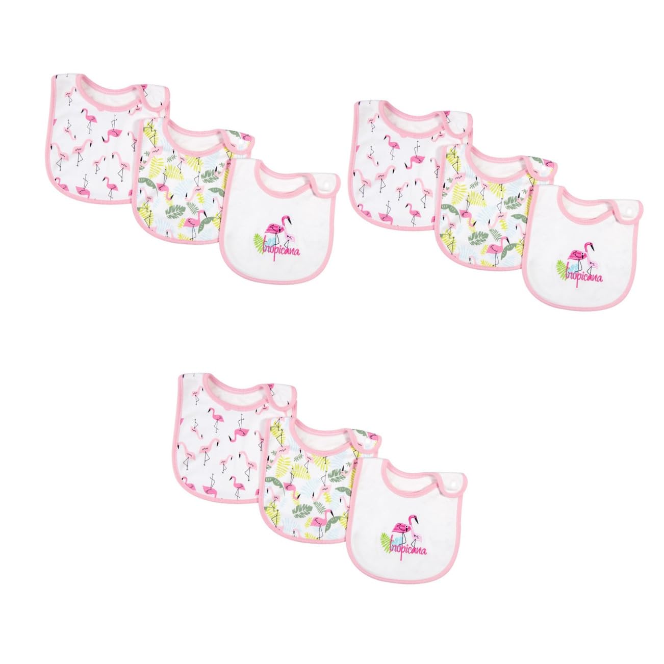 TOYANDONA 3er-sets Baby-lätzchen Zum Mittagessen Speicheltuch Für Neugeborene Flamingo-print Leicht Zu Reinigen Für Kleinkinder 3 Stück X 3
