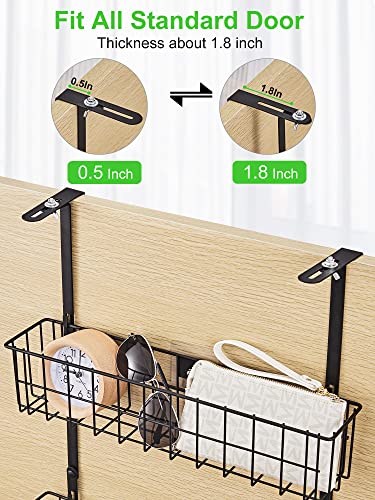 Smartake Shower Caddy Over The Door, Bathroom Shelf With 10 Hooks, Fast-Draining Over Door Bathroom Organizer, Hanging Storage Rustproof For Dorm, Toilet, Bath And Kitchen (Black) #TOP4