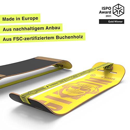 GIBOARD-SET BONZO CLASSIC - Innovatives Balance Board | Freestyle-Workout | gelenkschonend | modulares System | Made in Europe | inkl. CLASSICLine Slackline-Set | Kork Pads & Gibbon App Zugang