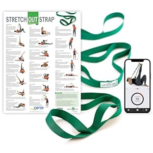 OPTP The Original Stretch Out Strap with Exercise Poster, USA Made Top Choice Stretch Out Straps for Physical Therapy, Yoga Stretching Strap or Knee Therapy Strap
