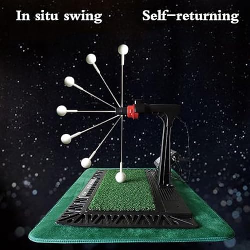 Golf Swing Trainer con Display Digitale, Indoor Practice Mat w / 2 Clubs & 3 Balls, Feedback vocale per Una Forma Migliore, Rete di Colpire Portatile per Uso Domestico, Verde