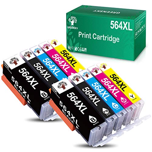 GREENSKY Compatible Ink Cartridges Replacement for HP 564 564XL for HP PhotoSmart 3520 4620 5510 5514 5520 6520 7510 7520 7525 c410a Printer (Large Black, Photo Black, Cyan, Magenta, Yellow, 10-Pack)