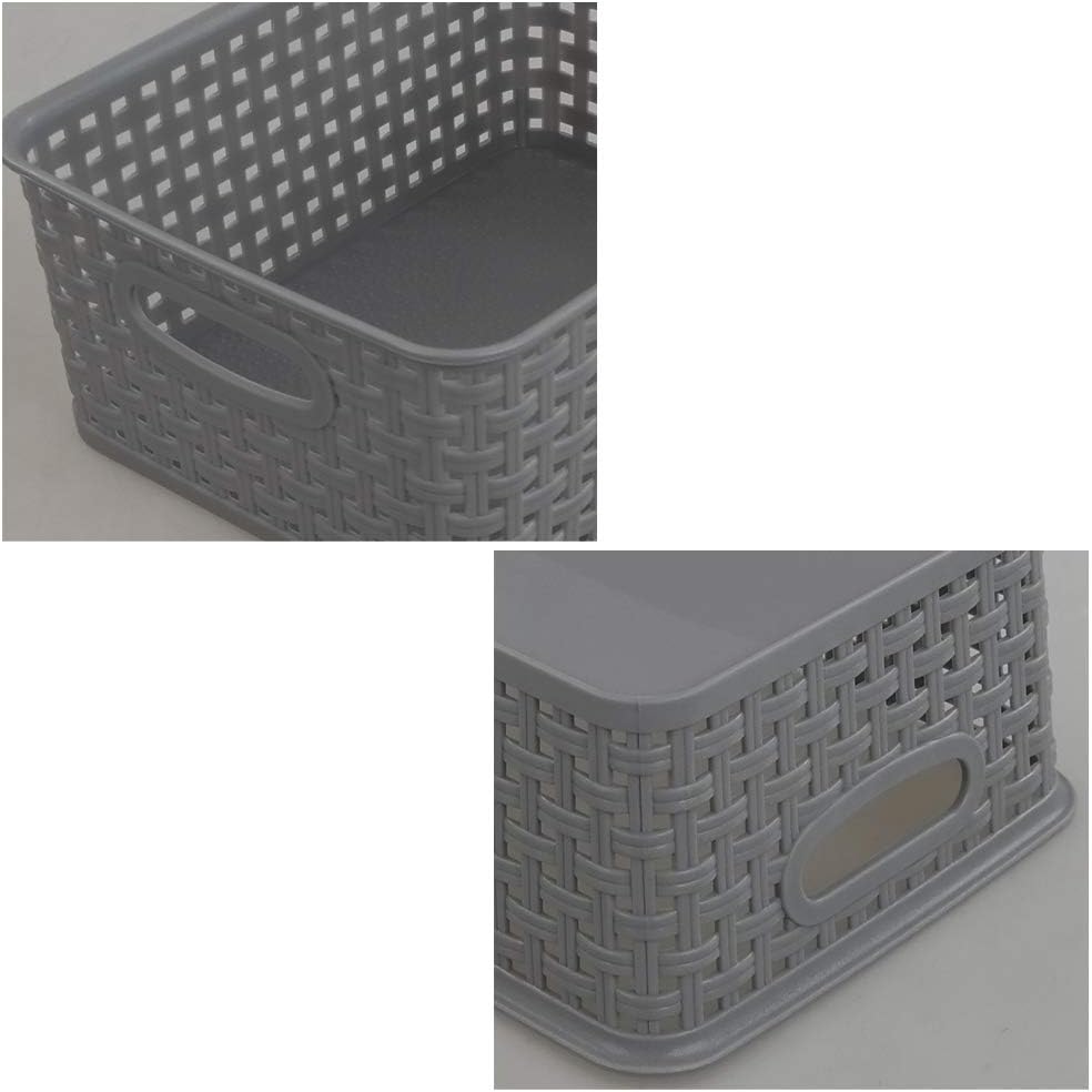 Pekky Grey Plastic Storage Baskets, Classroom Organization Baskets, 6 Packs
