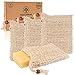 TRUE NATURE® Seifensäckchen [4er Set] LABORGEPRÜFT - Seifenbeutel Sisal mit farbigen Labels zum Unterscheiden - Seifennetz Extra Groß für jede Seife - Natur Seifen Säckchen Beutel mit Bio Peeling