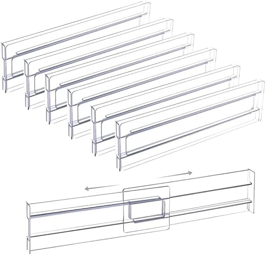 XiYee Set of 6 Plastic Drawer Dividers Adjustable (27.552 cm